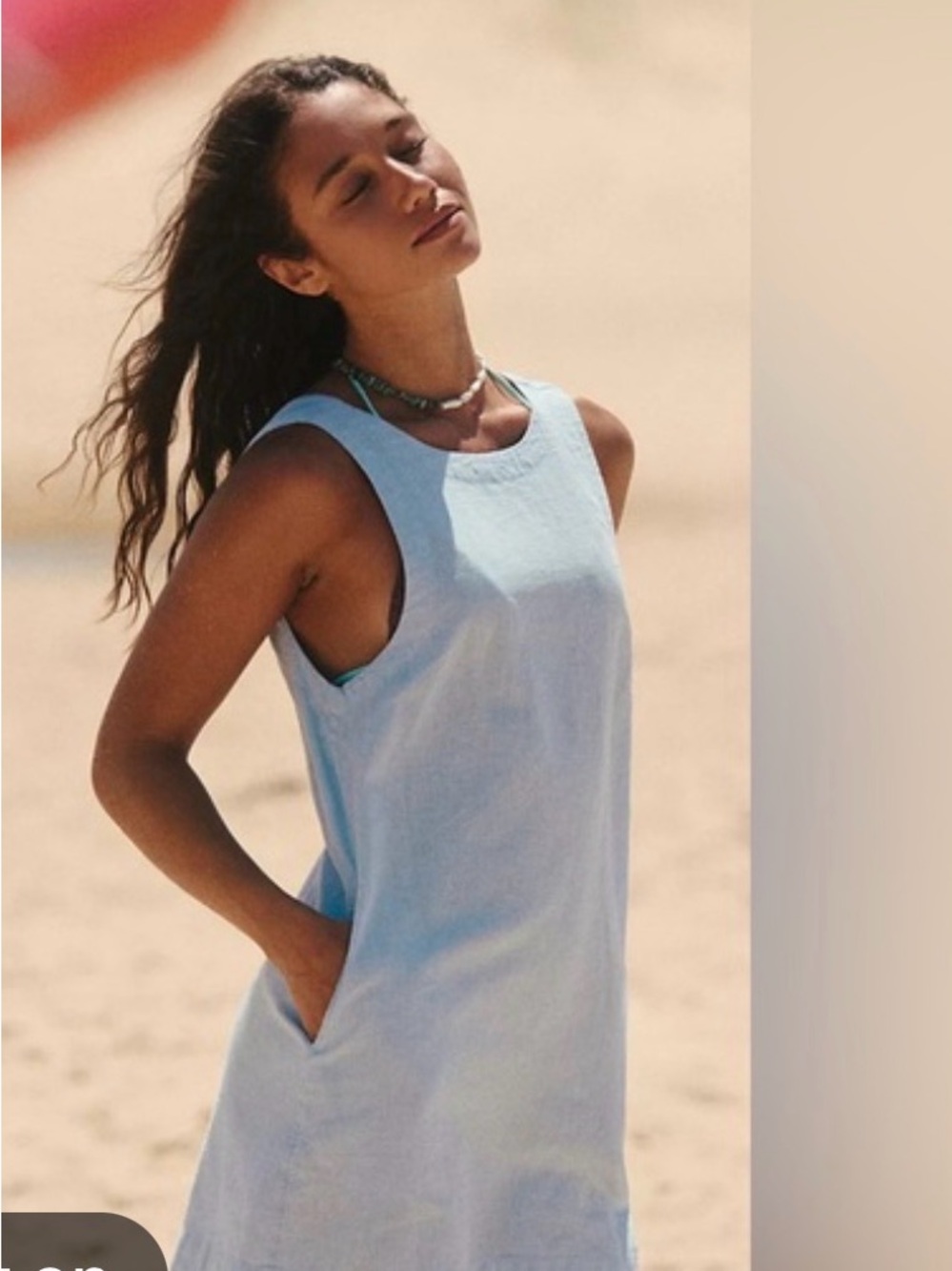 Free Est  Women's Sleeveless Linen-Blend  Dress